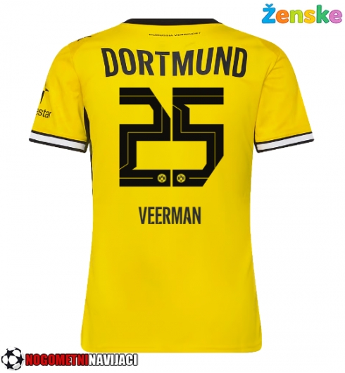 Ženske Nogometnih dresov Borussia Dortmund Joey Veerman #25 Domači 2026-27 Kratki rokavi Ženske Nogometnih dresov Borussia Dortmund Joey Veerman #25 Domači 2026-27 Kratki rokavi